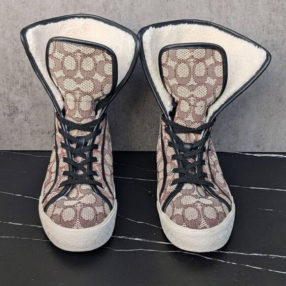 Coach Citysole Foldover High Top Platform Sneaker In Signature Jacquard - Picture 5 of 10